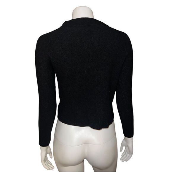 Athleta Black Merino Wool Black Cropped Sweater 3/4 Sleeve Small NWOT - Picture 2 of 7